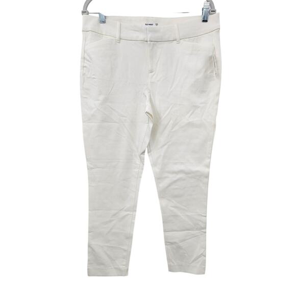 New NWT Old Navy Pixie Ankle White Classic Pants Size 12 Stretch Comfort - Picture 2 of 10